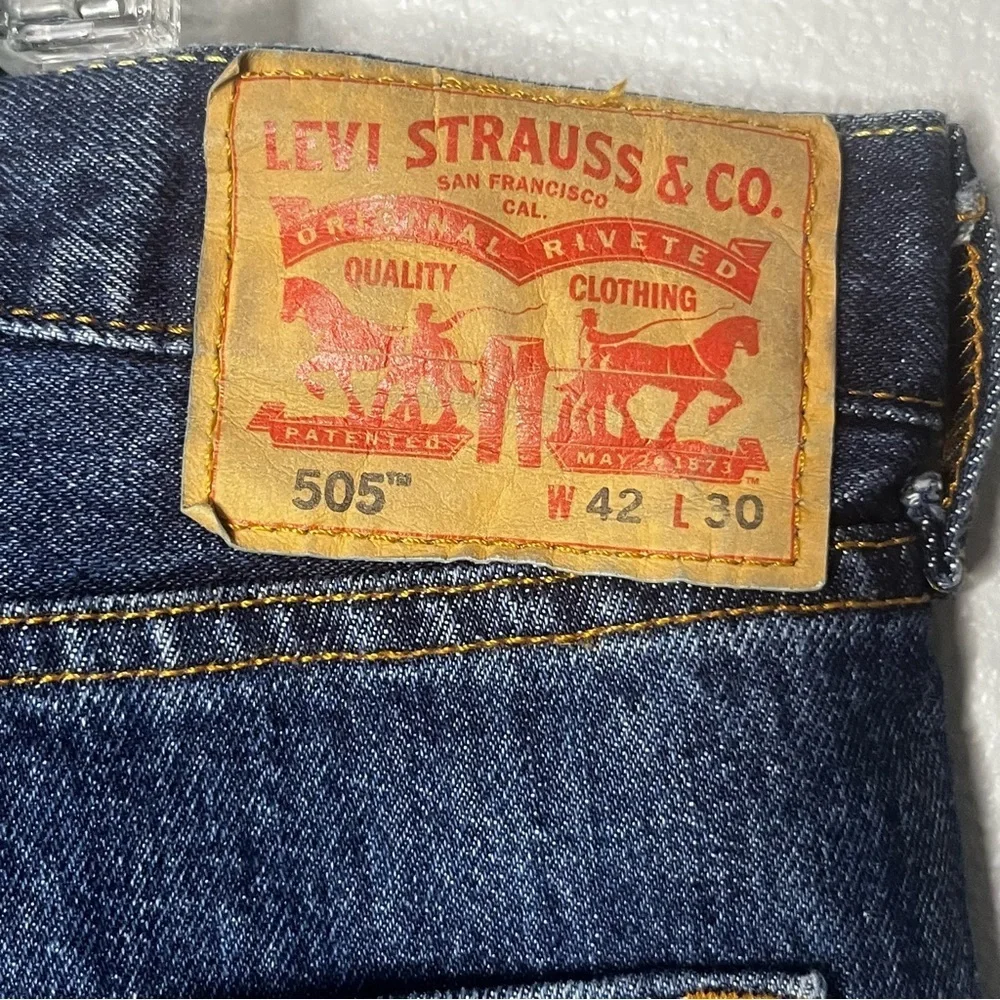 Levi's 505 Men's Denim Jeans‎ 42x30 Blue Straight Leg Dark Wash 100% Cotton